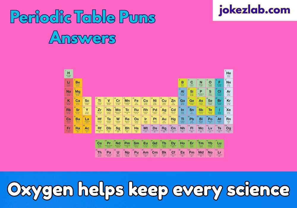 Periodic Table Puns Answers Quizlet